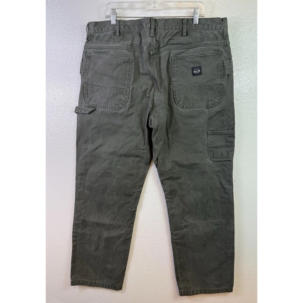 Key Canvas Carpenter Jeans Sz 40x32‎ Gray Double Knee Workwear Pants